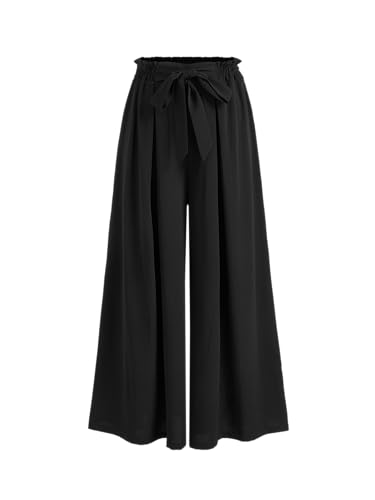 CIDER Mid Rise Ruched Knotted Wide Leg Trousers