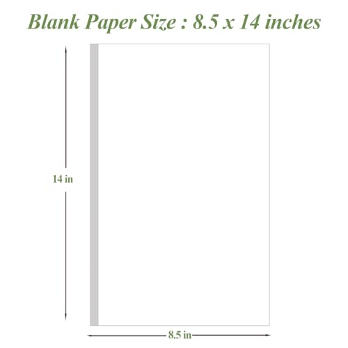 Image of 8.5 inch x 14 inch Blank Print Paper - 50Sheets /100Pages Blank Loose-Leaf Papers, Legal Size Printing in Office /Home /School, 100gsm Blank Paper