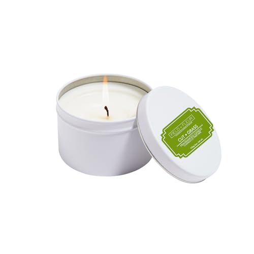 Field + Fleur by Hillhouse Naturals Candle in White Tin 100% Soy Wax Blend - 6 oz (Cut Grass)