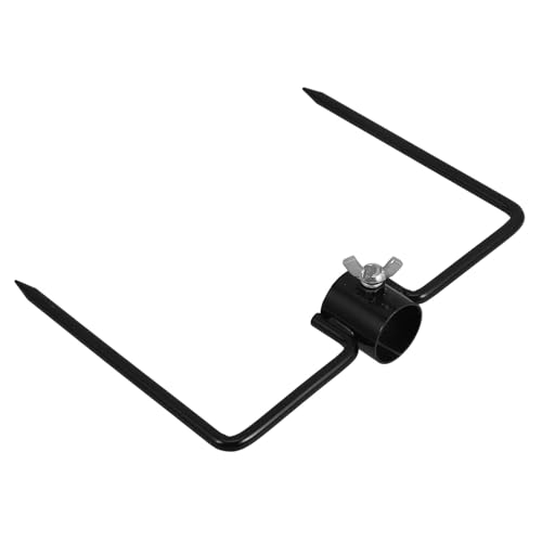 IWOWHERO Soporte de Hierro para Sombrilla y Mástil de Bandera Ancla de Tierra Negra para Tubos de 23-25 MM Accesorio Multiusos para Jardín y Exterior Base Resistente para Sombrilla de