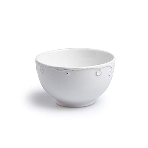 Vaisslle Set de 4 Bols Provenza Grès, Couleur Blanc. Les Dessins en Relief apportent Une certaine élégance 8x14x14 cm Cover