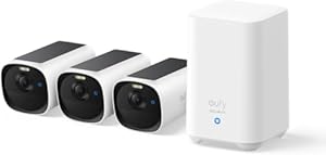eufy Security eufyCam E40 3-Kamera-Set mit Homebase 2, kabellose 2K Solarkamera für außen, mit integriertem Solarpanel, MaxColor-Nachtsicht, erweiterbarer lokaler Speicher renewed