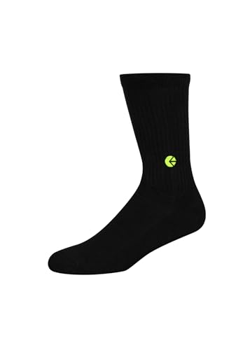 Ethika Boy's Crew Sock | Black -Flo Green-