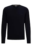 Regular fit BOSS Hommes Pacello-L Pull à col V en Pur Coton avec Logo brodé