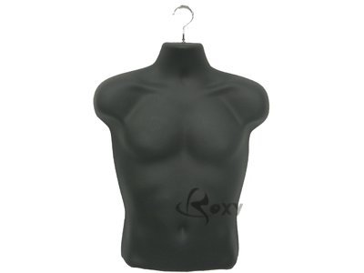 (PS-M885BK_3Units) ROXY DISPLAY® Half Round Plastic Male Mannequin Black 3 Units in 1 Set