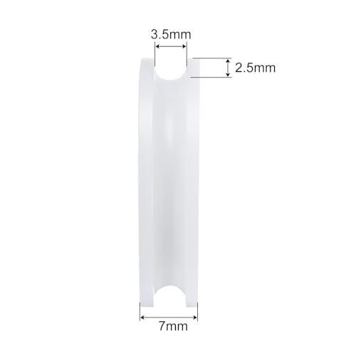 Uxcell A24062000UX0447 8Pcs Nylon Pulley U-Groove Ball Bearing 6X27X7Mm U Groove Roller Wheel (Gcr15) Chrome Steel Bearings thumb #2