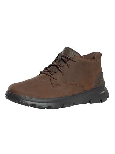 Skechers Botas de Tobillo para Hombre Arch Fit Garza Ridley, Piel sintética de Cacao, 43 EU