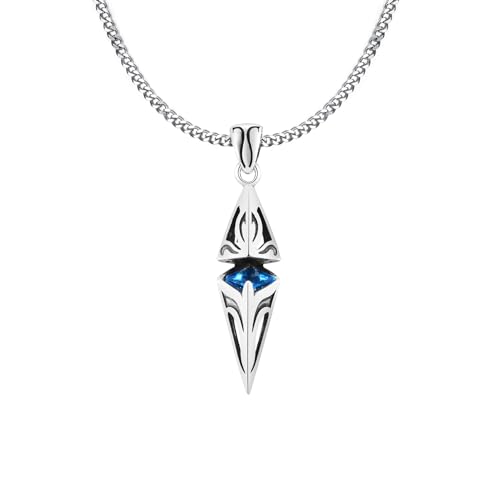 Pendentif géométrique de synthèse et sa pierre bleue pour homme
