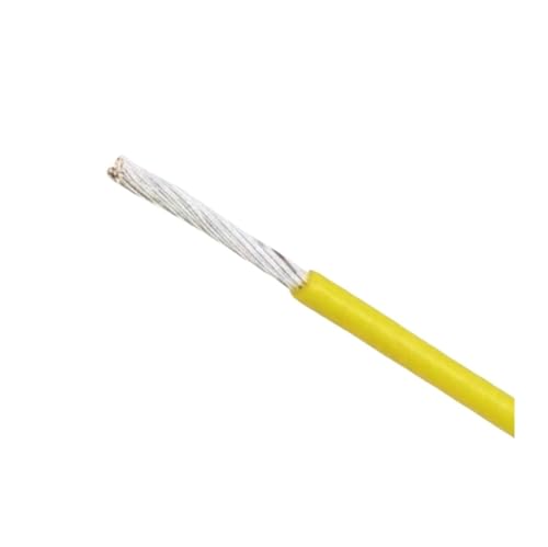 5 ���[�g��/10 ���[�g�� PTFE �V���o�[���b�L Wire13 11 10AWG �d�q�I�[�f�B�I�X�s�[�J�[�w�b�h�t�H���M�����P�[�u��(Yellow,5 m 10AWG)