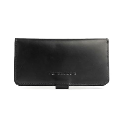 Image of Portland Leather Goods Women's Bifold Wallet - Slim Design with Secure Snap, 8 Card Slots & Interior Zipper Pocket - Black