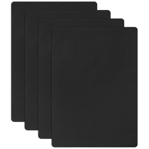 4Pcs Leather Patches for Furniture, 8 x11 Inch Leather Repair Patches Self-Adhesive Repair Kit for Car Seat Repair (Black)