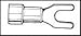 Hoffman Products Terminal, Spade/Fork, 6, Crimp, Yellow - FND1210-S3A