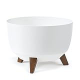 HappyFlower | MultiProject | Blumentopf an den Füßen | Pflanzkübel | rund | 3 Größen | 5 Farben | Übertöpfe | (ø 33 cm, Weiß)