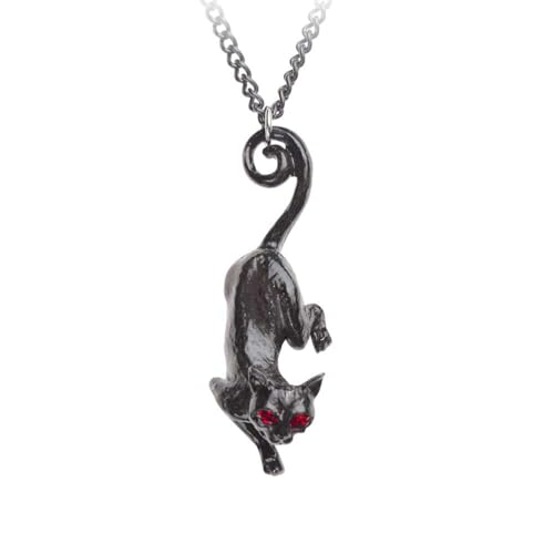 Cat Sith Necklace Alchemy England Black Superstious Gothic Alternative Jewellery
