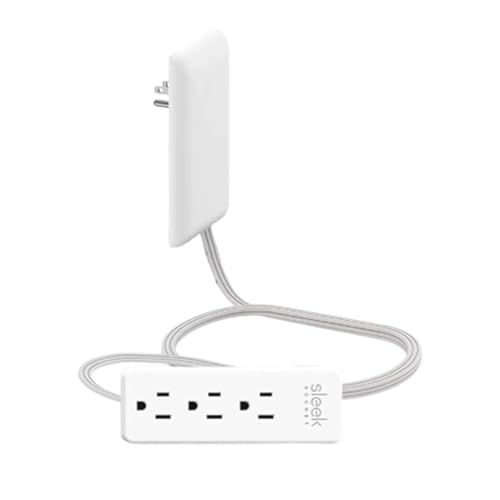 Prise Murale Élégante | Multiprise Plate à 3 Prises - Extenseur de Courant À Face Plate - pour Bureau Séjour Appartement Rénovation Domicile