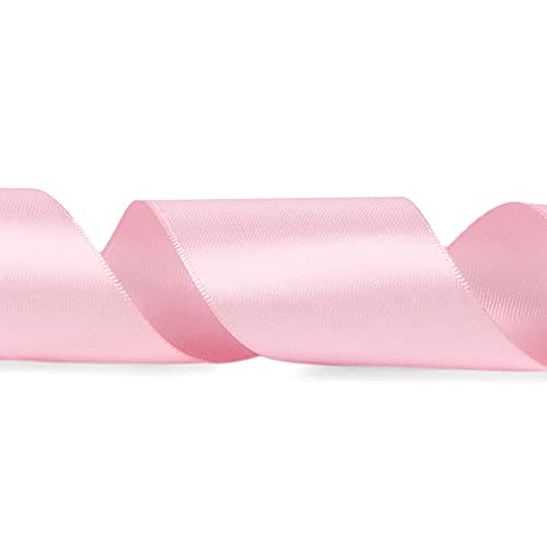 Image of Solid Color Double Faced Pink Satin Ribbon 2 inch X 50 Yards, Ribbons Perfect for Crafts, Wedding Decor, Bow Making, Sewing, Gift Package Wrapping and More