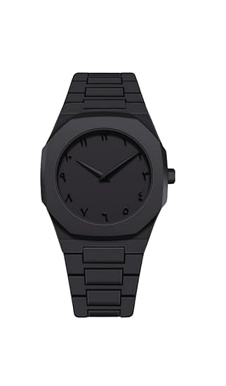 Men’s Luxury Aura Black Arabic Numeral Watch – Matte Black Analog Wristwatch with Eastern Arabic Dial – Modern Minimalist Waterproof Timepiece, Black...
