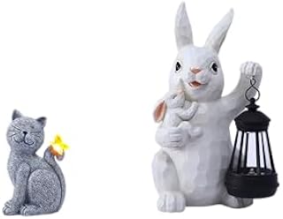 Nacome Bundle of Solar Cat with Butterfly and Solar Rabbit with Lantern