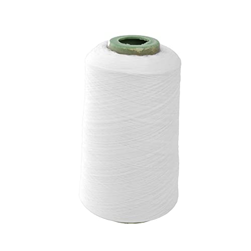 Housoutil Polyester Thread Cord 150d for Machine Embroidery Overlocking White Spool