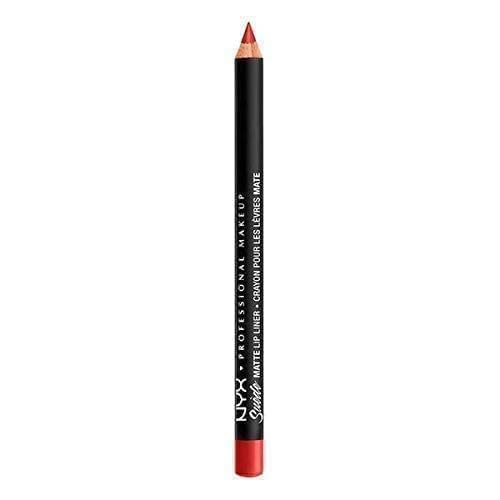 Image of NYX PROFESSIONAL MAKEUP Suede Matte Lip Liner, Velvety-Smooth, Long-Lasting Formula For A Defined Lip Makeup Look - Cannes (Red) (Pack of 2)