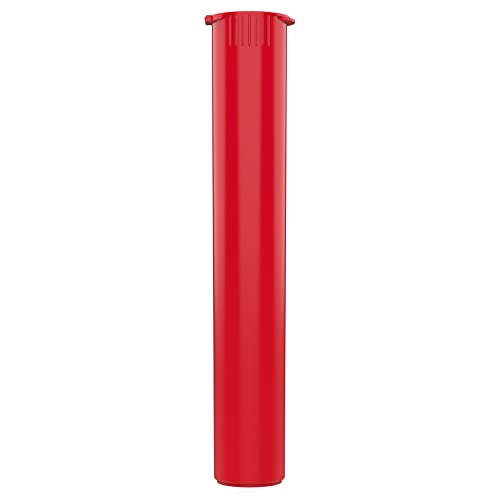 Image of 116mm CR Plastic Packaging Pop Top Tubes - Child Resistant Travel Holder Vial Containers - 500 Qty (Red)