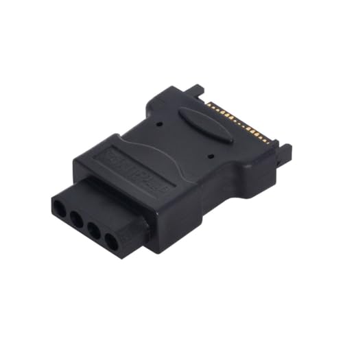 CY Câble d'alimentation SATA mâle 15 broches vers adaptateur d'alimentation Molex 4 broches IDE disque dur Molex