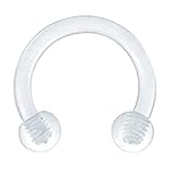 16 g claro piercing transparente tabique anillo labret bar labio flexible cartílago Helix Daith Rook Tragus Pendiente Ceja Retaine Atractivo Diseño