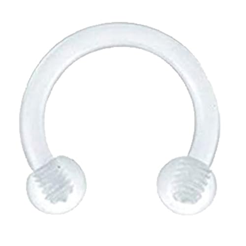 16g Clear Piercing Retainers Clear Septum Ring Labret Bar Lip Flexible Cartilage Helix Daith Rook Tragus Earring Eyebrow Retaine Professional process