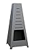 Produktbild acerto 20207 Gartenofen Terrassenofen für den Garten 50x50x115 cm * Metall * Rauchabzug | Feuerstelle für draußen | Holzofen hoch | Premium Outdoor Terrassenkamin Feuersäule (Pyramide)