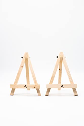 Image of Wooden Mini Easel Stand 10inch for Painting & Display Purposes, Small Handmade 10 Inch Canvas Stand for Painting, Presentations and Display Purposes (Set of 16)