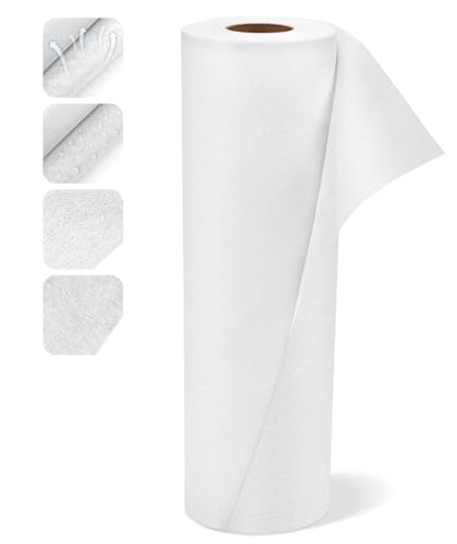 Dercuy White Medium Weight Fusible Interfacing for Sewing,11.6