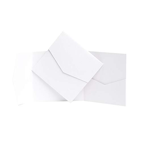 Bianco Ghiaccio perlaceo Pocketfold inviti 144