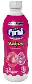 Calda Para Sorvete Beijos, Sabor Morango e Nata, Cobertura Premium para Sobremesas, 1kg