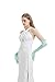 Long Light Aqua Gloves Costume Women, Long Light Aqua Satin Elbow Length Gloves Opera Halloween Outfits Cosplay 1920s Great Gatsby Party Formal Evening Prom Masquerade Balls Vintage Flapper Dress up