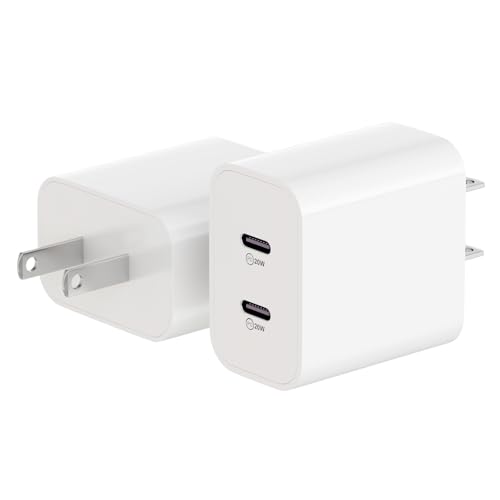 LKBeau USB C Fast Charger Block,2-Pack USB C Dual Ports Plug Wall Charger,Type C Power Delivery Adapter Brick Cube Box for iPhone 16 15/16 15 Pro/14/13/12/11/SE/XS, iPad,Galaxy, Pixel 4/3 and More
