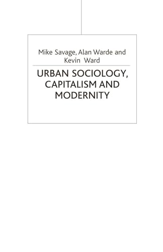 Urban Sociology, Capitalism and Modernity: Second Edition