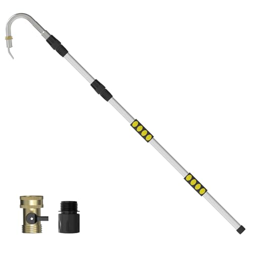 SISUPASSIE 24FT Reach Gutter Cleaning Tools from Ground Telescopic Rain Gutter Cleaners Tool with Quick Connect Adapter and Heavy Duty Wand for 2nd Story House