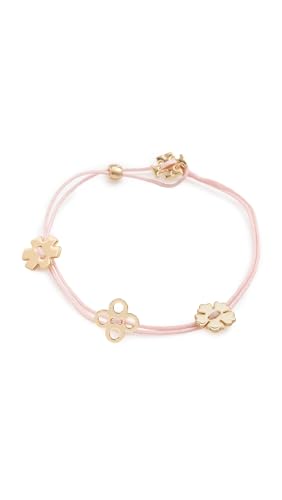 Tory Burch Womens Clover Cord Bracelet Tory Gold/Pink One Size