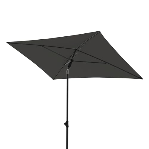 derby Balkonschirm 180 x 120 cm in Anthrazit I Rechteckiger Sonnenschirm für Balkon & Terrasse I Balkonsonnenschirm mit Schieber zum Öffnen I Höhenverstellbar I Gartenschirm kippbar
