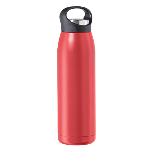 Oggi Freestyle Stainless Steel Insulated Water Bottle- Double Wall Vacuum Insulated, Travel Thermos, 23Oz(680Ml), Red #TOP1
