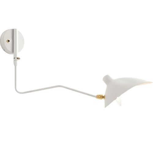 Jatwefiv Lampada da Parete Rotazione del Braccio Lungo Lampade da Muro Creativo Molte Direzioni Lampade da Parete Regolabile Braccio Oscillante Adatto per Camera Soggiorno,Bianca,65cm