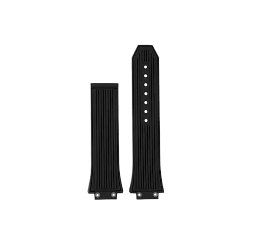 Bracelet en caoutchouc compatible HUBLOT BIG BANG 441 de 27x17mm noir pour montre homme