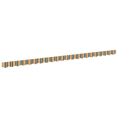 Tissu de Remplacement de Cantonnière d’auvent, Lambrequin pour Store Toile de Remplacement Bandeau Banderole Store Banne Cadre de 5 m Vert et Jaune 4,8x0,2 m