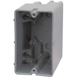 Image of Southwire Electrical Box for Lighting Fixture, 50lb Ceiling Fan and 75lb Light Fixture Support, 22.5Cu with Depth Adjustment, 1 Gang, Gray, MSB22+