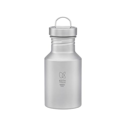 Botella de Agua Titanium Keith Ligera Boca Ancha para Camping y Escalada 400 ml Ti3030