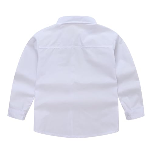 Kids Boys Button Front Collar Shirts Long Sleeve Thin Lightweight Plain Coats Formal Uniform Tops Clothes with Pockets2