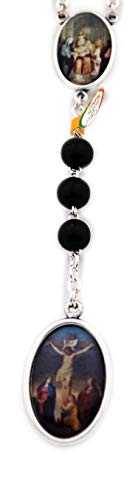 Venerare Seven Sorrows Rosary Chaplet | Traditional Catholic Devotion | Hand Made in Italy | Comes With Explanatory Brochure With All Prayers | Makes a Great Gift! (Deluxe Rosary - Black Wood Beads)2