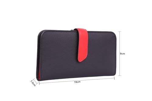 Handmade Genuine Leather Card Wallet for Women Credit Card Id Wallet | Cash Trifold Driver's License Safe Compact Size | Gift for Valentine Day | Father's Day | Birthday | Raksha Bandhan | Black3