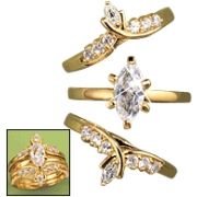 Goldtone Marquise Ring Size 7