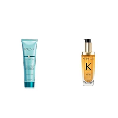 Kérastase Résistance Force Architecte, Rutina Reconstructora con Protector Térmico Ciment Thermique y Aceite Antiencrespamiento Elixir Ultime, Para Pelo Débil y Dañado, 150 ml + 75 ml